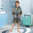thumbnail image 5 of FORMRS Niños Bathrobe Unisex Hooded Robe Soft Plush Pajamas Sleepwear, Size 2-3T, Swirling Starry Sky, 5 of 7