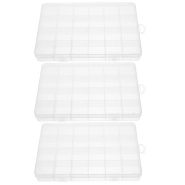 3 Pcs Storage Box Fishing Goods Lures Clear Plastic Container Tackle Tray Organizer Bead Compartment Pp