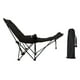 thumbnail image 1 of Silla de campamento reclinable con silla de salón de reposapiés removible con bolsa de transporte portátil para picnic viajes césped piscina de pesca Negro, 1 of 8