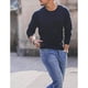 thumbnail image 4 of Jersey de cuello redondo para hombre Jersey de punto Jersey de punto fino Jersey de invierno para hombre (XL), 4 of 5