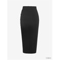 thumbnail image 2 of Women's Casual Side Slit Midi Skirts Sexy Bodycon Ruched Elastic High Waist Pencil Skirt, 2 of 2