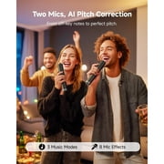 Ikarao Karaoke Machine with Lyrics Display Screen for Adults,Professional Karaoke System with 2 Wireless Mics for TV Home Outdoor Party