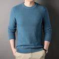 thumbnail image 2 of Men's Autumn Round Neck Casual Waffle Long Sleeved Knit Shirt, 2 of 6