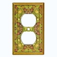 thumbnail image 2 of Metal Light Switch Plate Cover Elegant Victorian Floral Leaf Butterfly Frame Green FRA065, 2 of 13