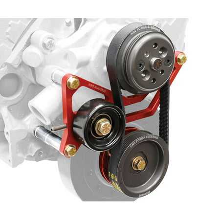 KRC Power Steering Aluminum SBC Serpentine Pro Series Pulley Kit P/N