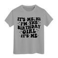 thumbnail image 3 of WOYY Big Girls Birthday T-Shirt Letter Print Short Sleeve T Shirt Summer Casual Tshirt, 3 of 3