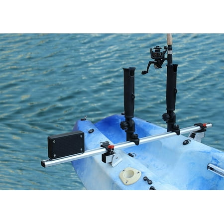 Kayak Trolling Motor Mount - BroCraft Kayak Trolling Motor Mount Universal + two Rocket Launcher rod holder / kayak outboard motor bracket
