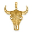 thumbnail image 3 of 14k Yellow Gold Bull Skull Pendant for Men or Unisex, Western Steer Necklace with Southwestern Rustic Style, Symbol of Strength and Resilience, 3 of 6