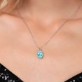 thumbnail image 3 of Gem Stone King 14K White Gold Blue Apatite Pendant Necklace for Women | 0.82 Cttw | Gemstone Birthstone | Oval 7X5MM | With 18 inch Silver Chain, 3 of 6