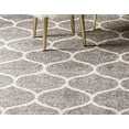 thumbnail image 5 of Unique Loom 3151567 3 x 3 ft. Rounded Trellis Frieze Round Rug, Light Gray, 5 of 5