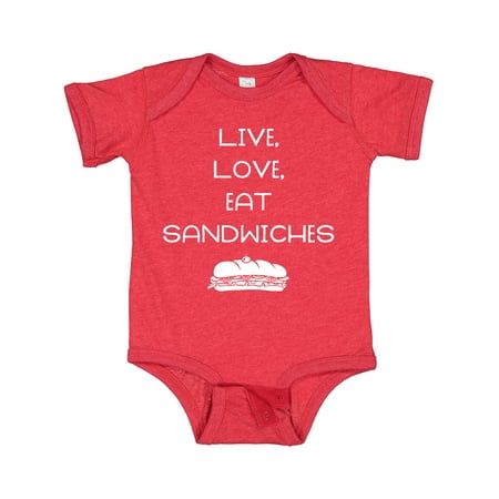 

Inktastic Live Love Sandwiches Gift Baby Boy or Baby Girl Bodysuit