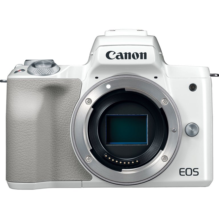 Canon EOS M50 Mirrorless Digital Camera (White) w/ EF-M 15-45mm IS