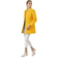thumbnail image 3 of Abrigo Largo de Invierno Allegra K Cuello Peter Pan Doble Botonadura Mujer Mostaza XS, 3 of 8