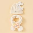 thumbnail image 4 of Plush Balls Ears Decor Fleece Lining Solid Color Ear Protection Baby Beanie Winter Infant Cartoon Shape Bucket Hat Scarf Cap, 4 of 10