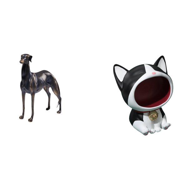 Estatua de perro de resina,Estatua de perro de resina con forma de animal,Escultura coleccionable para escritorio,decoración del hogar,Estatua de escritorio,Estatua de gato con forma de cuenco