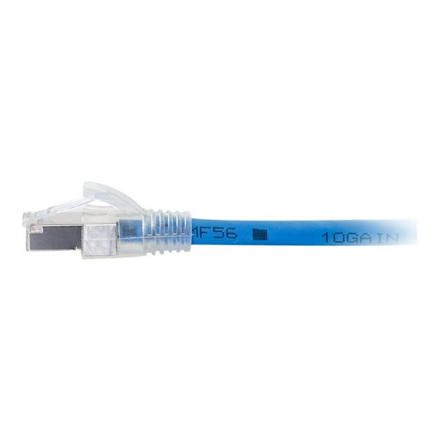 C2G Câble Certifié Cat6a 100 Pieds - Blindage Continu - CMP Plenum - Câble Patch - RJ-45 (m) à RJ-45 (m) - 100 Pieds - FTP - Chat 6a - Moulé, Plenum, Sans Accroc, Uni - Bleu