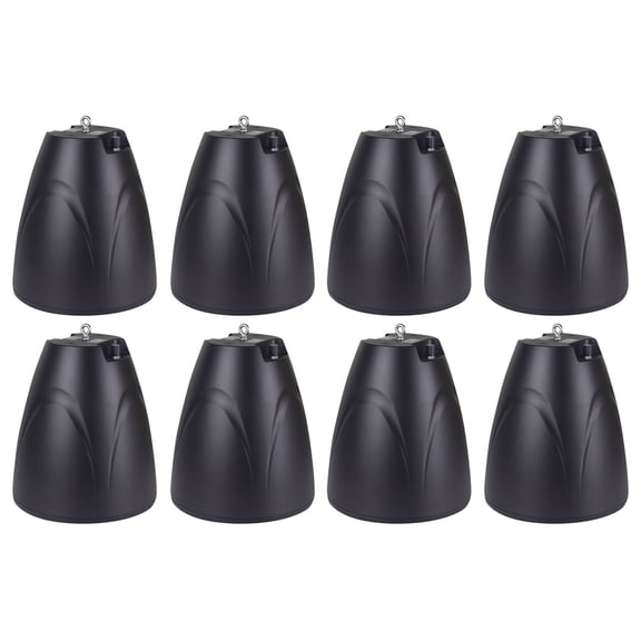 (8) Rockville PEN-65T Black 6.5" 70V Hanging Pendant Speakers For Restaurant/Bar