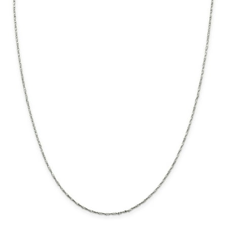- 925 Sterling Silver 1.2mm Twisted Serpentine Chain Necklace 16 Inch Pendant Charm Gifts For Women For Her