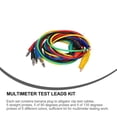 thumbnail image 2 of Kit De 20 Cables De Prueba De 1000 V 10 A Reemplazables Con Conector Banana A Cables Con Pinza De Cocodrilo Y 15 Sondas De Prueba Multiángulo Para Placa De Circuito De Medidor De Pinza Multímetro Vogacara TO001526-00, 2 of 7
