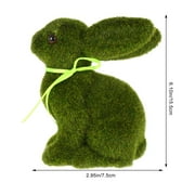 Raindrops Moss Flocked Bunny Decor Green Easter Decorations Spring Holiday