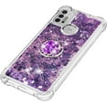 thumbnail image 6 of Motorola Moto G10 Case Moto G30 Case with Creativity Clear Quicksand Glitter Flowing Liquid Floating Soft TPU Case w/Stand Bling Diamond Sparkle Phone Cover for Motorola Moto G10  Purple, 6 of 7