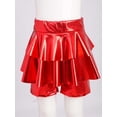 thumbnail image 2 of Manyakai Culotte de Danse Ballet pour Filles, Brillante Métallisée, Jupe-Short de Danse Hip-Hop Jazz, Uniforme de Cheerleading, Rouge 110, 2 of 7