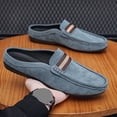 thumbnail image 5 of Blue Male Stylish Breathable Loafers Plus Size Half Slippers Casual Slip-Ons Spring/Summer 2026 Comfortable Shoes Blue, 5 of 9