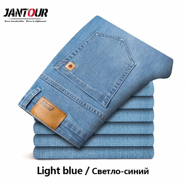 Pantalones vaqueros de algodón para hombre, pantalones vaqueros de marca, ropa clásica, monos, pantalones rectos para hombre, negro, de gran tamaño, talla grande 35 40 42 44 46 Tan Jianjun unisex