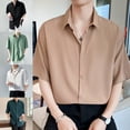 thumbnail image 6 of Men Summer Korean Style Fashion All Match Short Sleeve Shirt Business Loose Top, 6 of 6