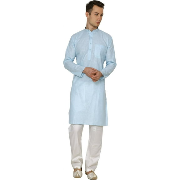 Royal Kurta Mens Linen Dobby Pattern Ethnic Kurta Pyjama Set