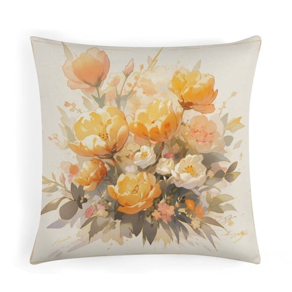 16"x16" Pillow Case Watercolor Flowers Printed Pillow Cover Farmhouse Floral Farmhouse Pillow Covers Home Sofa Decor Pillowcase