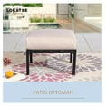 thumbnail image 3 of Patio Ottoman Outdoor Foot Rest - Metal Frame Cushioned Footstool for Yard, Deck, Poolside Bistro Furniture, 3 of 5