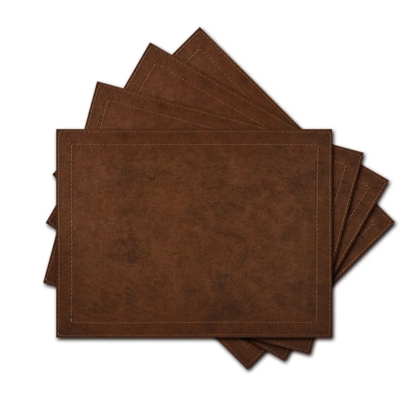 Davanti Placemats - Classic Luxe Rect Ruby BrnObsidionm (Brown) - Set of 4