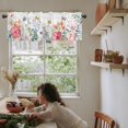 thumbnail image 5 of Valances for Window - Semi Sheer Light Filtering Valance Pastoral Style Tropical Plants Banana Leaf Flowers Window Curtains Valances for Living Room Bathroom - Window Valance 54"x18", 5 of 6