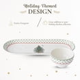 thumbnail image 3 of Spode Christmas Tree 2-Piece Polka Dot Chip and Dip Serving Set - 13-Inch Oval Plate with Dip Bowl - Festive Christmas Serveware, Durable Porcelain, Dishwasher, Microwave, Freezer Safe, 3 of 7