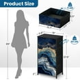 thumbnail image 3 of Boho Dresser for Bedroom with 4 Storage Drawers abstract blue agate golden veins white marble fake painted artificial Dressers Chest of Drawers Steel Framed Fabric Closet Organizers for Entryway, 3 of 7