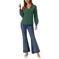 thumbnail image 2 of INSPIRE CHIC Chemises à Manches Longues à Pois en Forme de Cœur pour Femmes avec Col en V et Boutons, 2 of 6