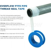 5 pack PTFE Thread Seal Tape for Plumbers, White 1/2 Inch x 520 Inch