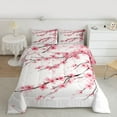 thumbnail image 2 of jejeloiu Cherry Blossom Queen Comforter Set,Japanese Floral Bedding Sets,White Pink Bedding Comforter Set For Girls Kids,Luxury Bedroom Decor Reversible,3-Piece, 2 of 8
