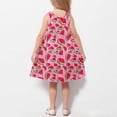 thumbnail image 4 of Ashirexll Robes Filles Sans Manches Col Rond Motif Imprimé Robe en Mélange de Coton Longueur Genou Rouge 12 Ans, 4 of 7