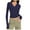 Dark Blue, variant on Gubotare Shirts for Women 3/4 Sleeve V Neck Rib Knit Slim Basic Tees Tops 2025 Fall Casual Tshirts Going Out Workout Outfits (Green,S)