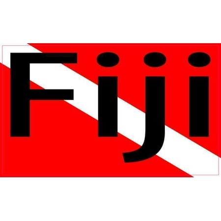 5in x 3in Fiji Dive Flag Bumper Sticker Vinyl Decal Bumper Stickers (Best Diving In Fiji)
