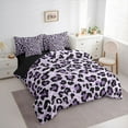 thumbnail image 3 of Homewish Animal Leopard Print 7-Piece Twin Bedding Sets for Teens Boys Girls,Geometric Stripes Bedding Comforter Set,Jungle Wildlife Print Breathable Sheet Sets,Lightweight Room Decor,Reversible, 3 of 8
