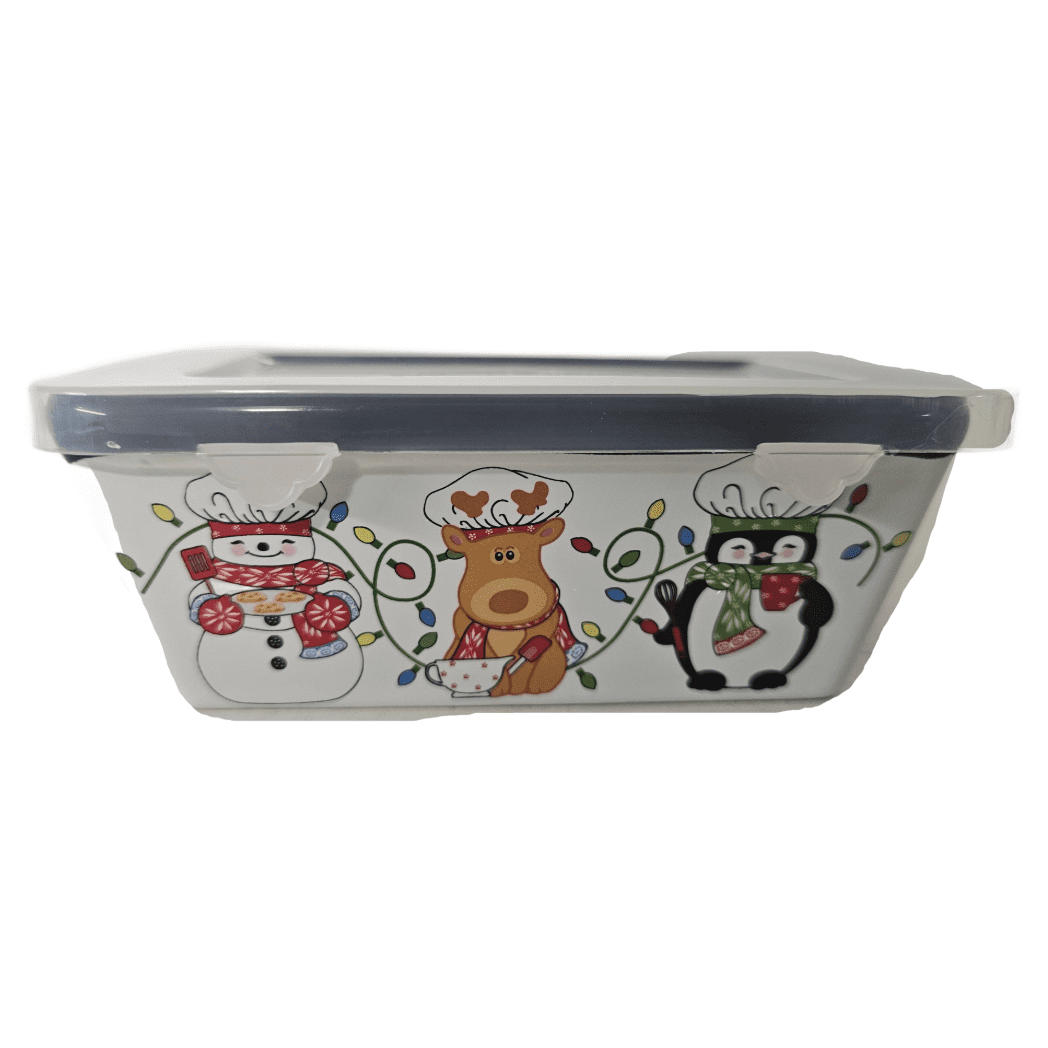 Temptations by Tara Whimsical Chef Friends Mini Loaf Pan Holiday Bakeware 12 oz (Black)