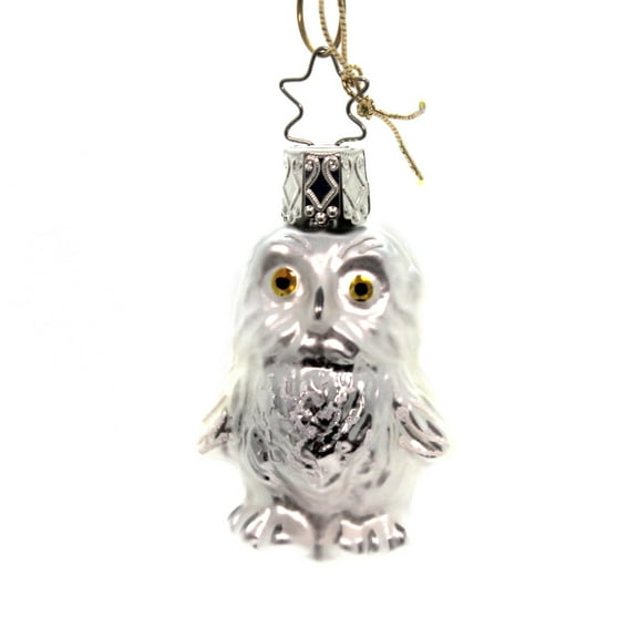 Inge Glas Young Snow Owl Glass Ornament Wisdom 110816