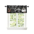 thumbnail image 2 of Kitchen Cafe Valance Curtain for Small Windows,Farm Steaming Coffee and Beans Rod Pocket Short Valances Funny Quote on Black Board Window Treatment Panel for Living Room/Bedroom/Bathroom,42x12in, 2 of 9