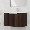 thumbnail image 2 of Tcbosik Floating Vanity Cabinet with Sink Combo, 30" Wall Mounted Storage Cabinet with 2 Soft Closing Doors for Bathroom, Brown, 2 of 10