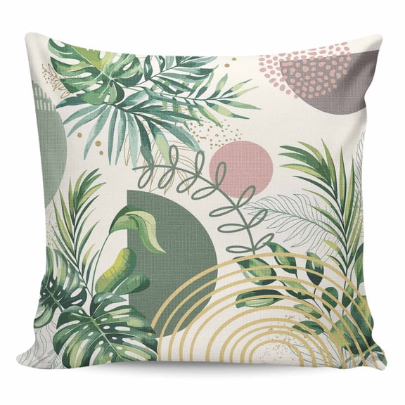 Boho Tropical Pillow Covers 26x26 Inch Decorative Throw Pillow Cover, Summer Palm Leaves Botanical Beige Sofa Pillowcases Accent Cushion Case Home Decor Bedroom Living Room