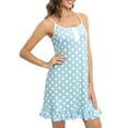 thumbnail image 3 of WBQ Women's Nightgown Sleeveless Polka Dot Sleepshirts Button Loungewear House Dress Soft Comfy Nightshirt Henley Nightdress, Sky Blue XXL, 3 of 9