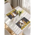 thumbnail image 5 of Farmhouse Cow Placemats Set of 12, Vintage Country Sunflower Botanical Black Placemats for Dining Table, Place Mats for Kitchen Tabletop, Waterproof Wipeable Dining Table Mats Set, 5 of 9
